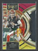 Joe Burrow - Red & Yellow Prizm Die-Cut #165 - Premier Level frente