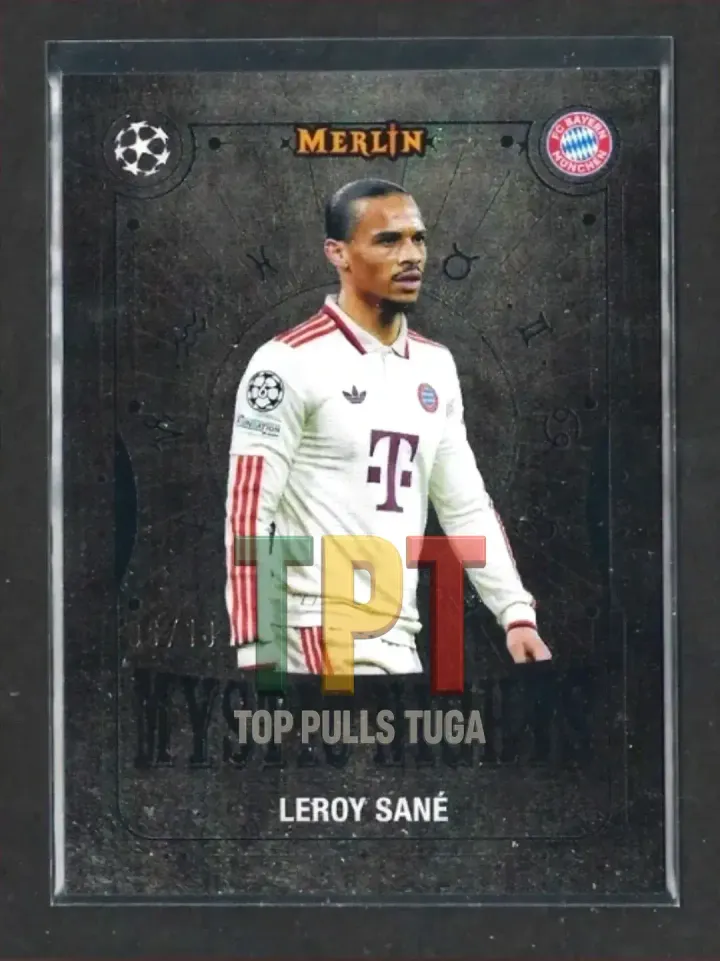 2024-25 Topps Merlin UEFA Club Competitions - Mystic Nights - Black Refractor /10 #MN-8 - Leroy Sané (B00204) frente