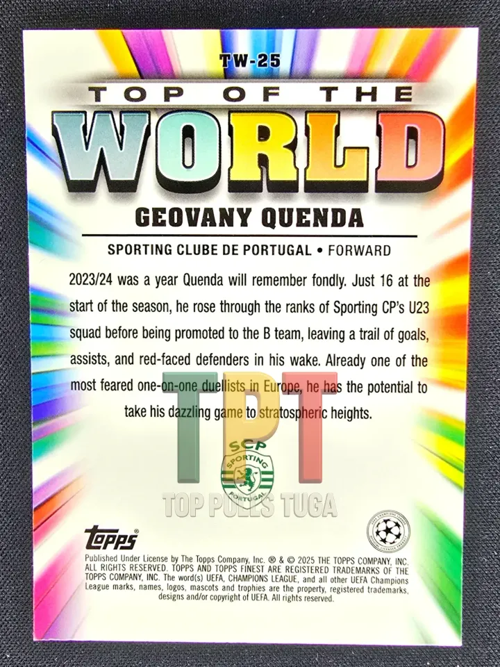 Geovany Quenda RC Top Of The World verso