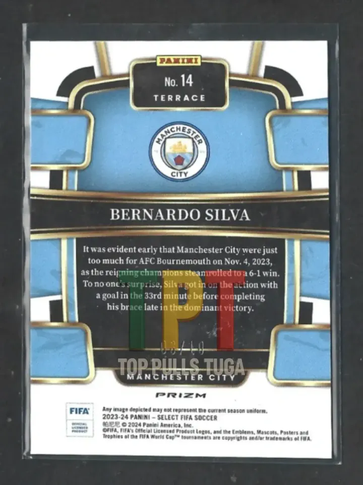 Bernardo Silva - Gold Wave Prizm /10 #14 - Terrace verso