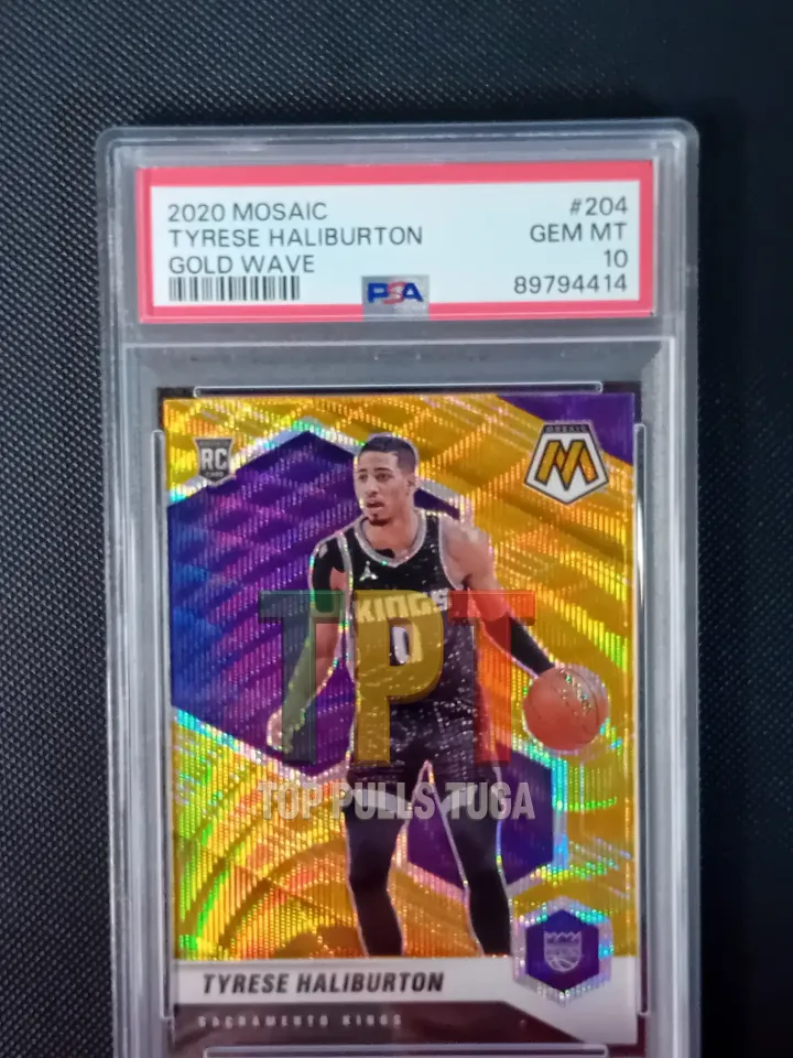 Tyrese Haliburton Gold Wave RC PSA 10 frente