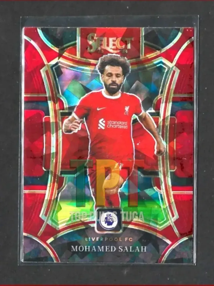 2023-24 Panini Select Premier League - Red Ice Prizm #151 - Mezzanine - Mohamed Salah (L00061) frente