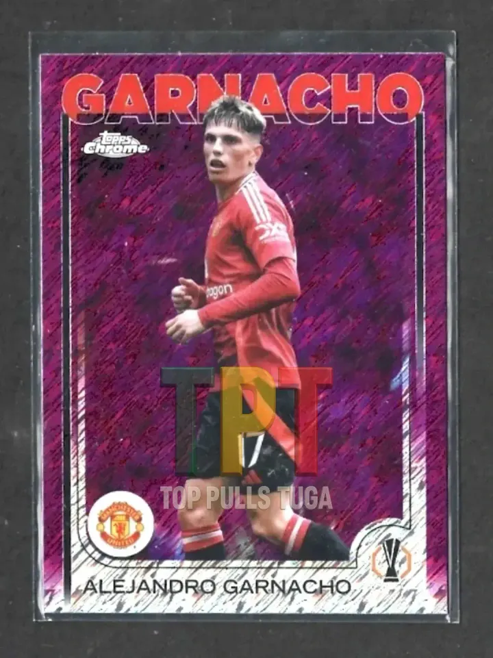 2024-25 Topps Chrome UEFA Club Competitions - Magenta Shimmer Refractor #147 - Alejandro Garnacho (M00084) frente
