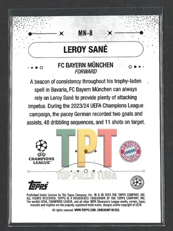 Leroy Sané - Mystic Nights - Black Refractor /10 #MN-8 verso