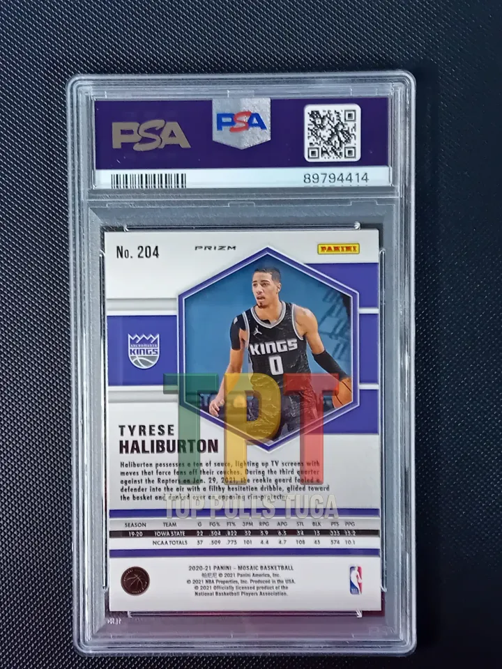 Tyrese Haliburton Gold Wave RC PSA 10 verso
