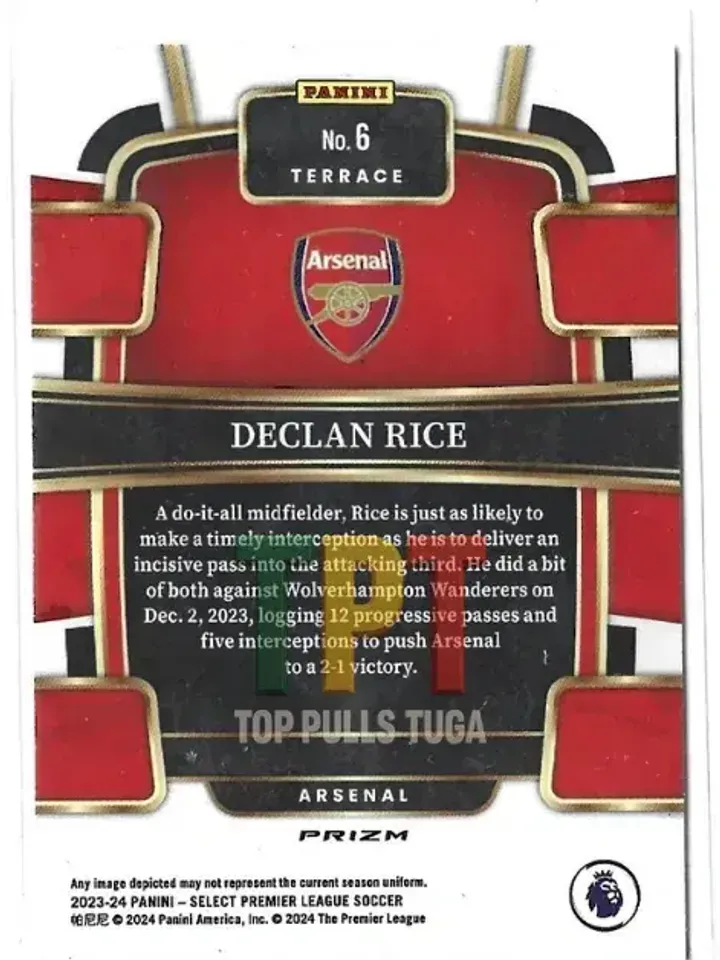 Declan Rice - Pink Ice Prizm #6 - Terrace verso