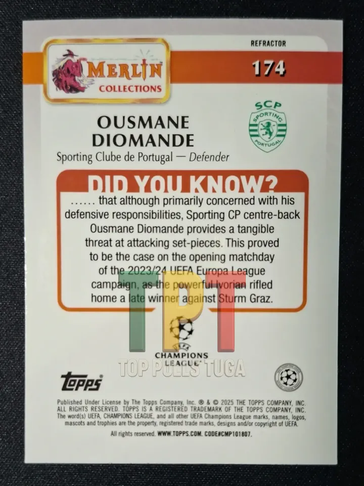 Ousmane Diomande Refractor back