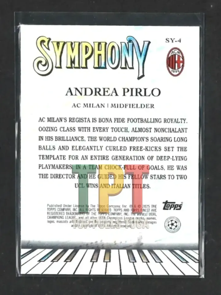 2024-25 Topps Finest UEFA Club Competitions - Finest Symphony #SY-4 - Andrea Pirlo (A00001) verso