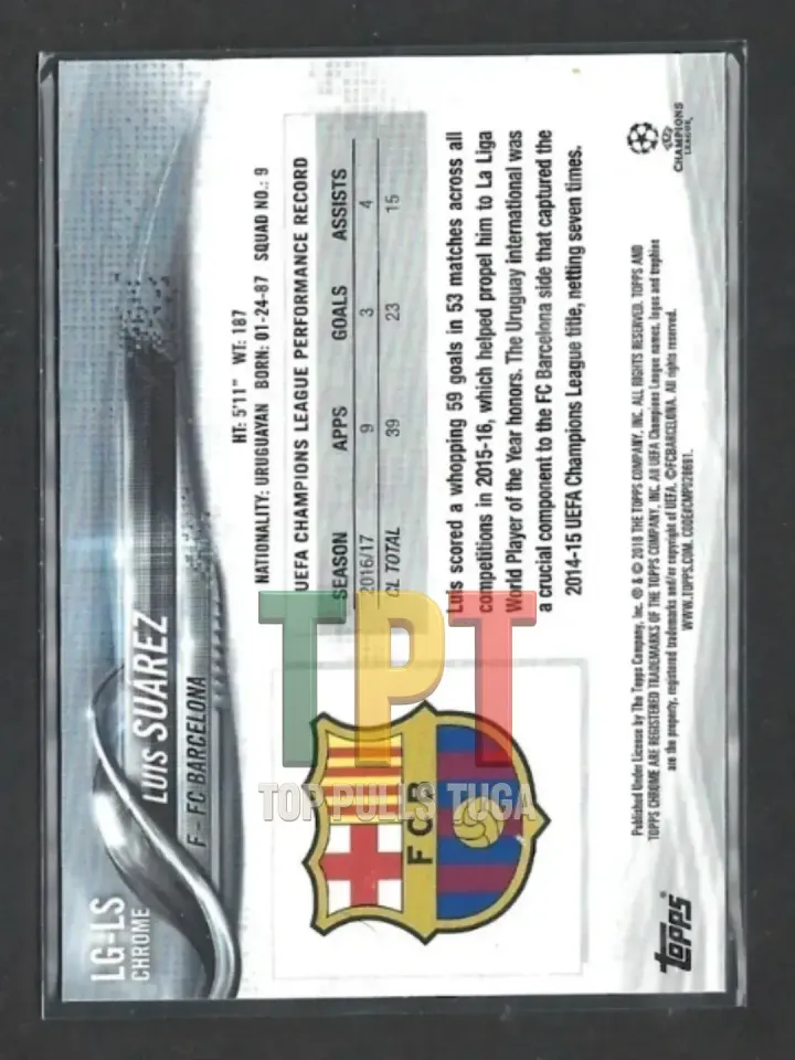 Luis Suarez - Promotional Sample Set #LG-LS verso