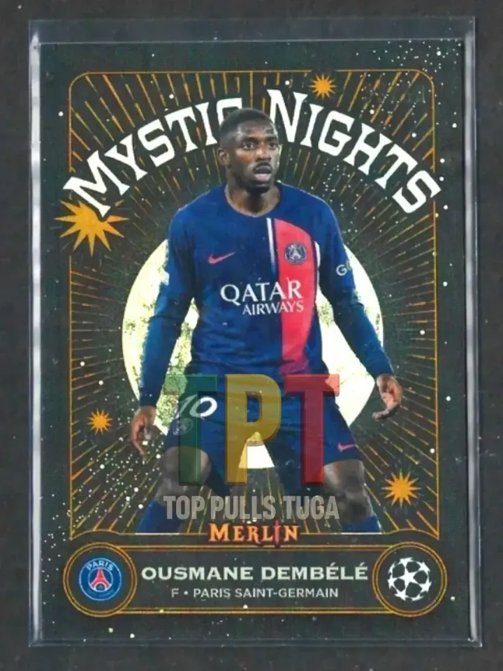 2023-24 Topps Merlin UEFA Cc - Mystic Nights - Gold Refractor /50 #MN-20 - Ousmane Dembélé (P00146) frente