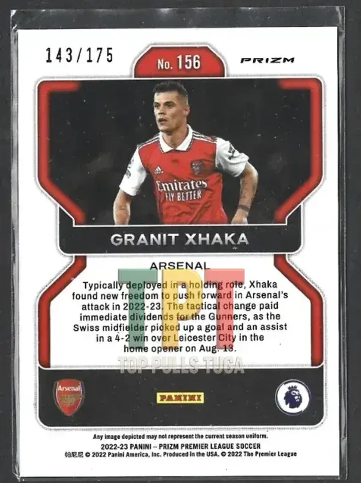 Granit Xhaka Blue Prizm /175 #156 verso