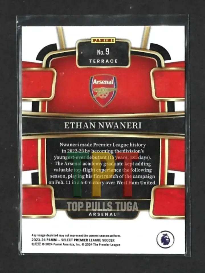 2023-24 Panini Select Premier League - #9 - Terrace - Ethan Nwaneri verso