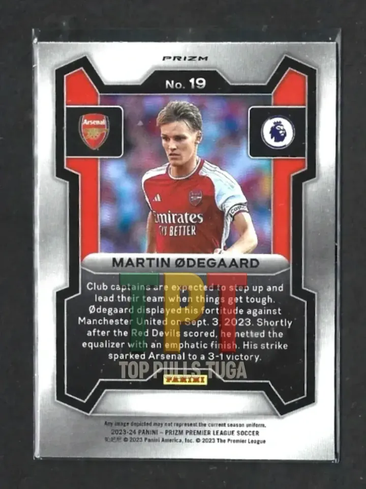2023-24 Panini Prizm Premier League - Pink Mosaic Prizm #19 - Martin Odegaard (A00086) back