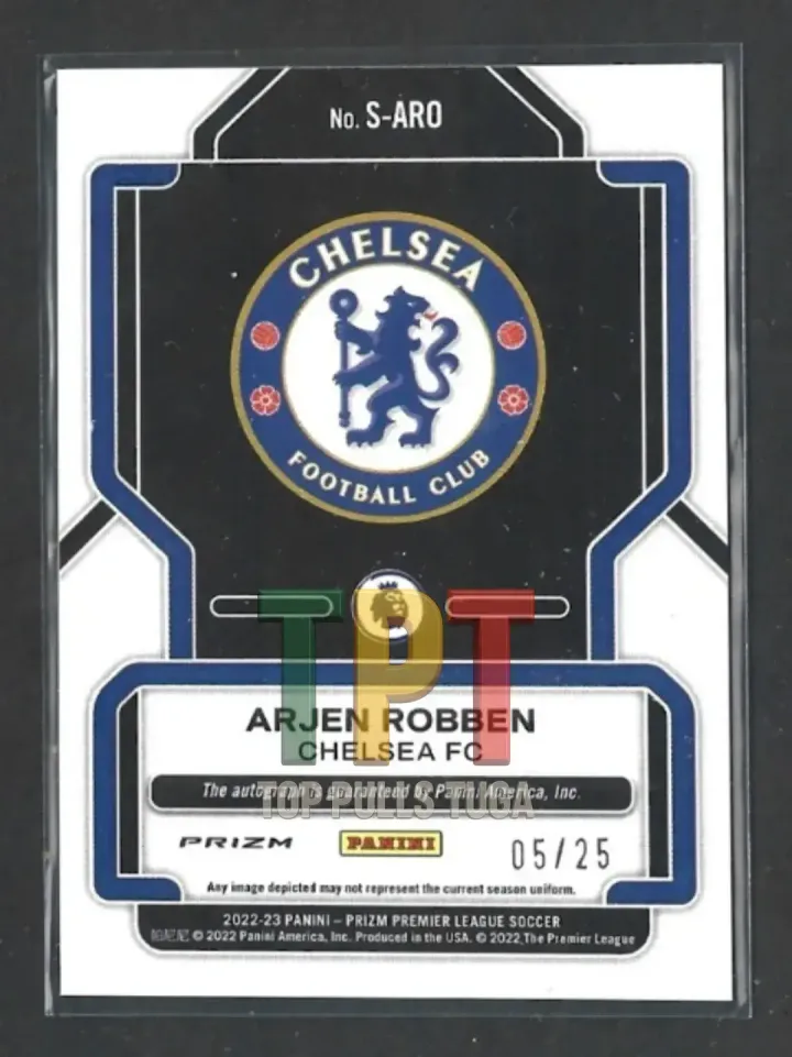 Arjen Robben - Signatures - Purple Prizm /25 #S-ARO verso