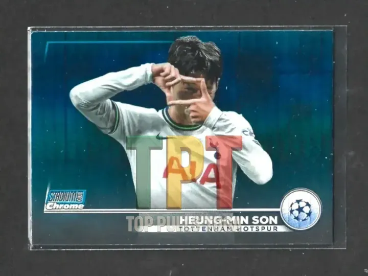 2022-23 Topps Stadium Club Chrome UEFA Club Competitions - Blue Prism Refractor #61 - Heung-Min Son (T00013) frente