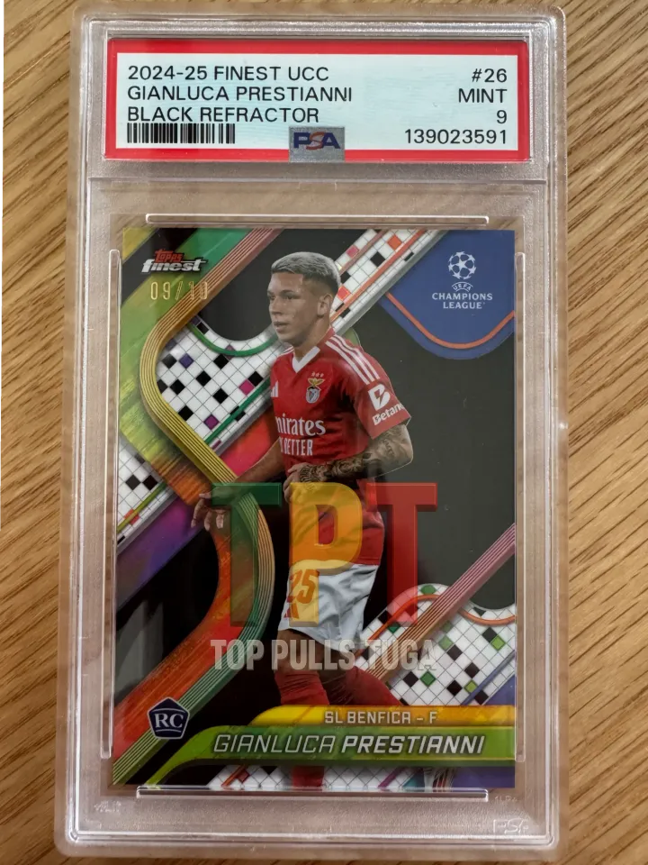 Gianluca Prestianni RC Black Refractor /10 - PSA 9 frente