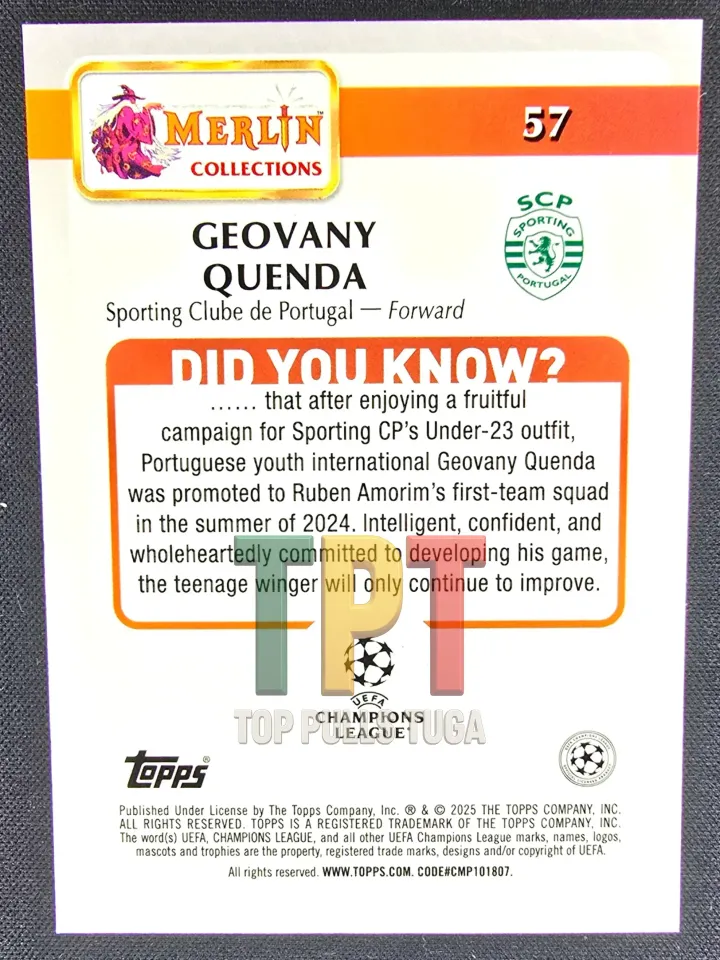 Geovany Quenda RC verso