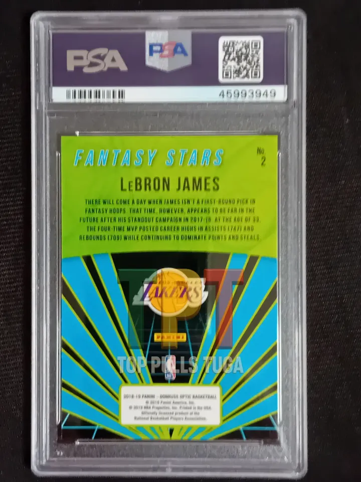 2018 Panini Optic Lebron James Insert Fantasy Stars verso