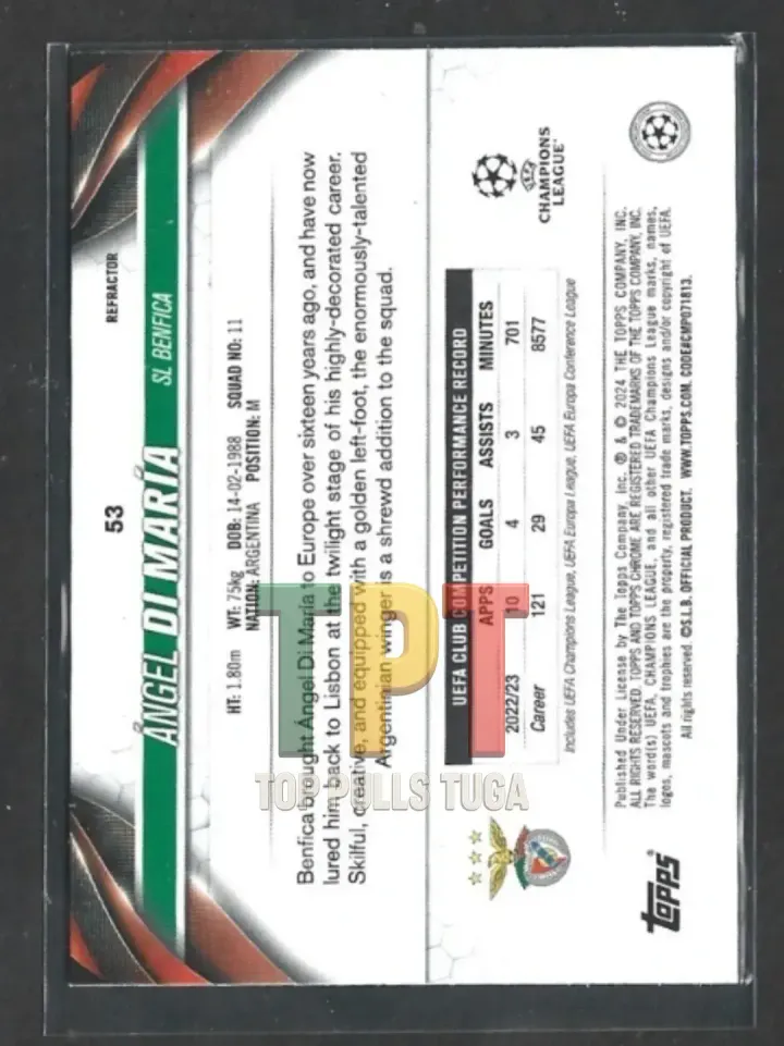 Ángel Di María - Refractor #53 verso