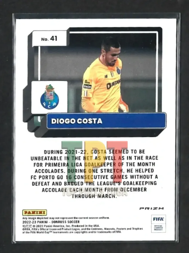 2022-23 Panini Donruss - Optic Holo Prizm #41 - Diogo Costa (P00011) verso