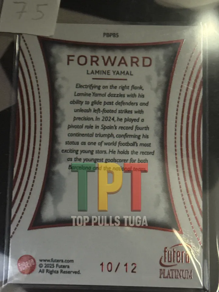 Futera Platinum Lamine Yamal /12 verso