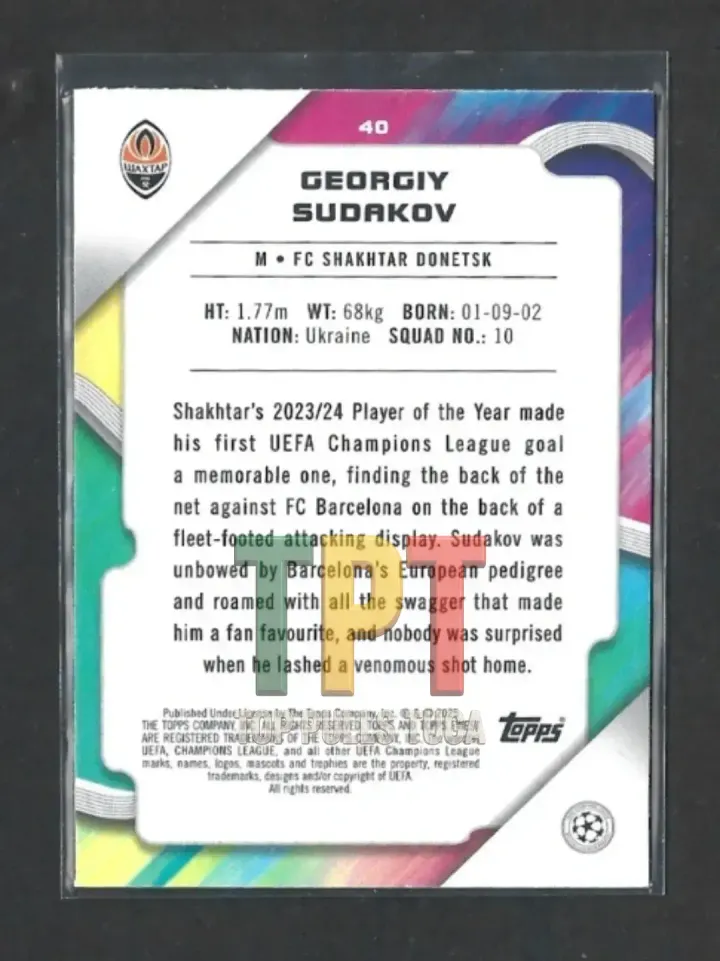 Georgiy Sudakov - Pink RayWave Refractor /250 #40 verso