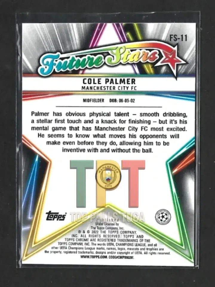 2021-22 Topps Chrome UCL - Future Stars #FS-11 - Cole Palmer (M00126) verso