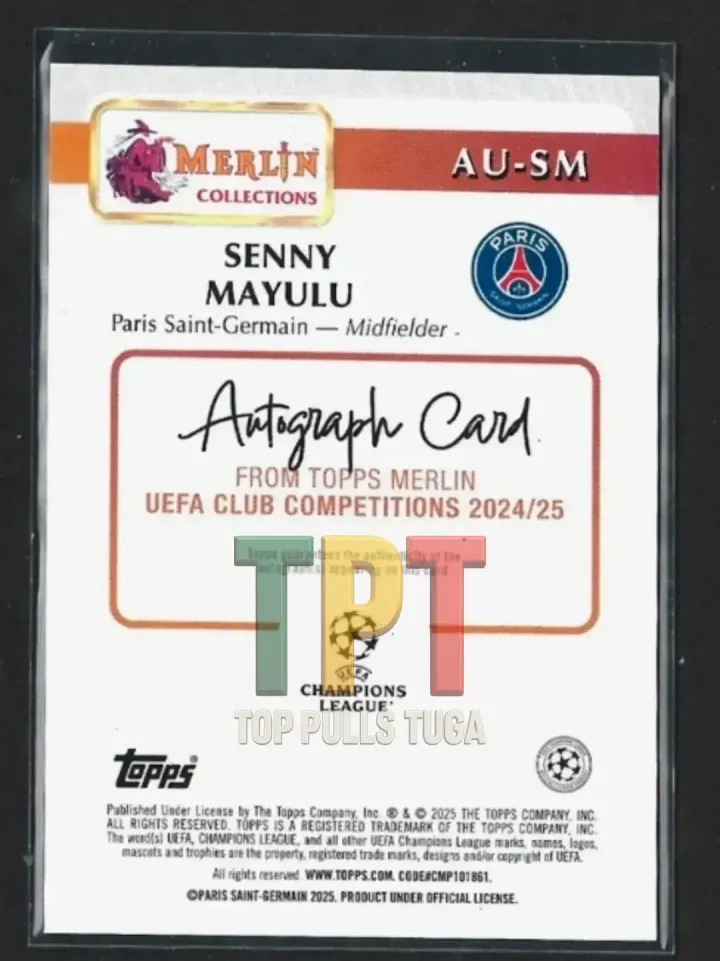 2024-25 Topps Merlin UEFA Club Competitions - Autographs #AU-SM - Mayulu (P00176) verso