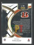 Joe Burrow - Red & Yellow Prizm Die-Cut #165 - Premier Level verso