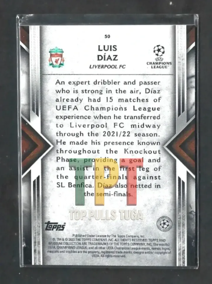 2022-23 Topps Museum Collection UCL - #50 - Luis Díaz (L00058) verso